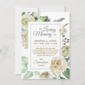 悔やみや弔慰好きな記憶フローラありがとう写真 サンキューカード (裏面)