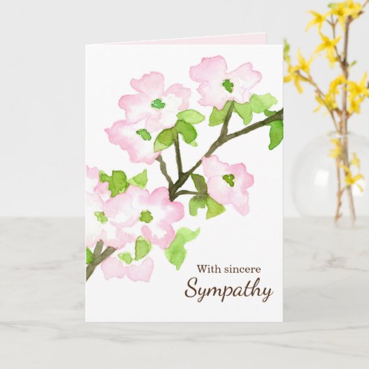 悔やみや弔慰宗教的なバイブル聖句ドグウッド花 カード (黄色い花)