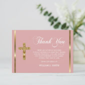 悔やみや弔慰宗教的金ゴールドクロスありがとう |写真 サンキューカード (スタンド正面)