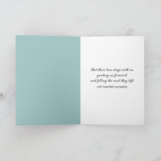 悔やみや弔慰小さな女の子付き赤風船付き カード (内部)