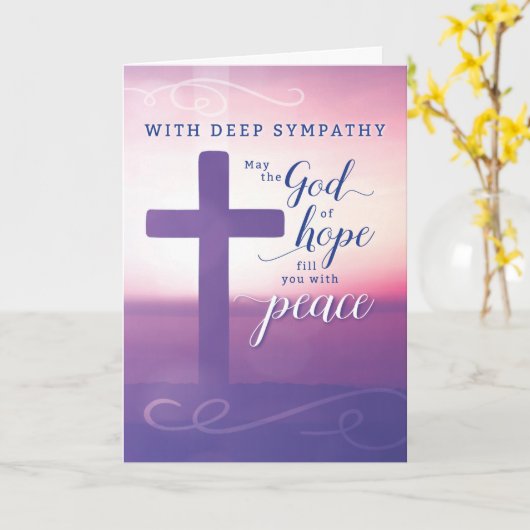 悔やみや弔慰希望の神があなたを平和に満たすこと カード (黄色い花)