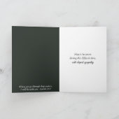 悔やみや弔慰平和的な朝の霧の草地 カード (内部)