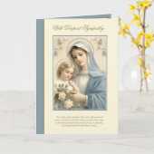 悔やみや弔慰弔問ヴァージンメアリーイエス カード (黄色い花)