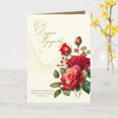 悔やみや弔慰弔問聖なる書物、 経典宗教赤バラ カード (黄色い花)