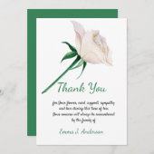 悔やみや弔慰忌引き水彩ベージュバラ サンキューカード (正面/裏面)