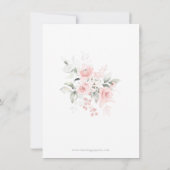 悔やみや弔慰愛の思い出ピンクローズフローラありがとう サンキューカード (裏面)