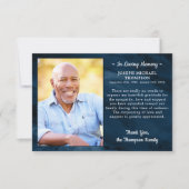 悔やみや弔慰愛の記憶フォトブルーマーブル葬儀 サンキューカード (正面)