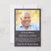 悔やみや弔慰愛素朴記憶の写真葬儀 サンキューカード (正面)