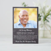 悔やみや弔慰愛素朴記憶の写真葬儀 サンキューカード (スタンド正面)