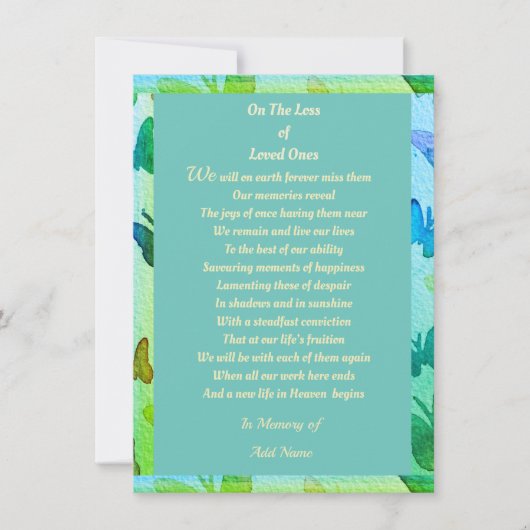 悔やみや弔慰感謝していは2ドル詩の下でデジタル 案内状 (正面)