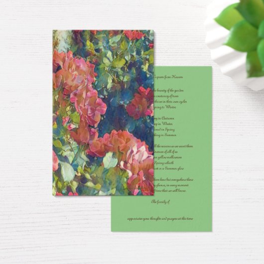 悔やみや弔慰感謝していガーデナーブックマーク記念カード (デスク)