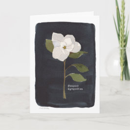 悔やみや弔慰折り畳み水色花付きカード カード