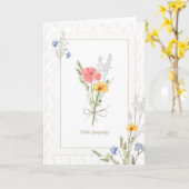 悔やみや弔慰押かわいらしし花模様付き カード (黄色い花)