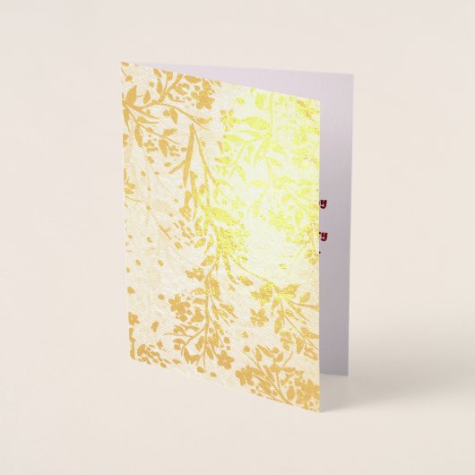 悔やみや弔慰日本のさくらんぼで金ゴールド 箔カード (正面)