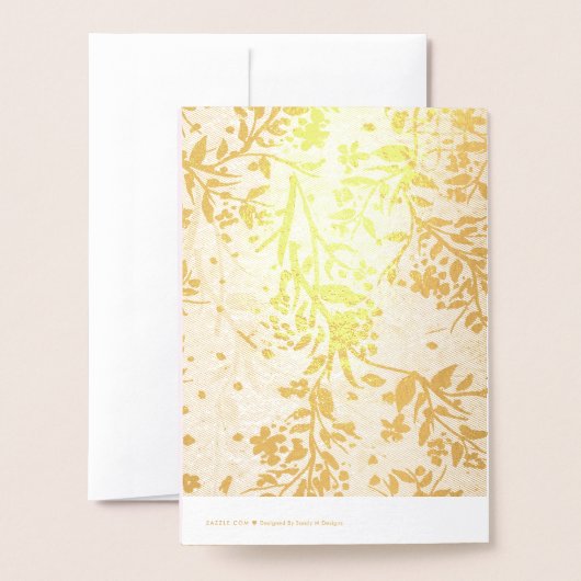 悔やみや弔慰日本のさくらんぼで金ゴールド 箔カード (裏面封筒付き)