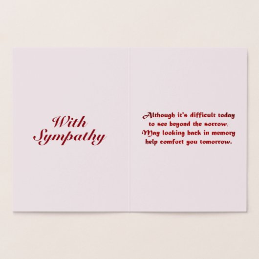 悔やみや弔慰日本のさくらんぼで金ゴールド 箔カード (内部)