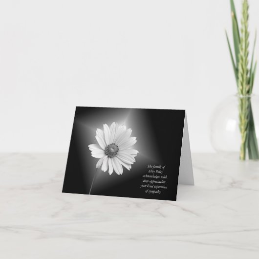 悔やみや弔慰有難うご家族 サンキューカード (正面)