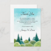 悔やみや弔慰死別の葬儀水の色ウッドランド サンキューカード (正面/裏面)