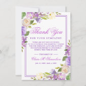 悔やみや弔慰死別ウォーターカラーフローラ葬儀 サンキューカード (正面)