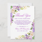悔やみや弔慰死別ウォーターカラーフローラ葬儀 サンキューカード (正面)