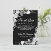 悔やみや弔慰死別ウォーターカラーフローラ葬儀 サンキューカード (スタンド正面)