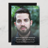 悔やみや弔慰死別カスタム写真葬祭記念 招待状 (正面/裏面)