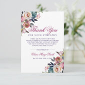 悔やみや弔慰死別ブルゴーニュフローラ葬儀 サンキューカード (スタンド正面)