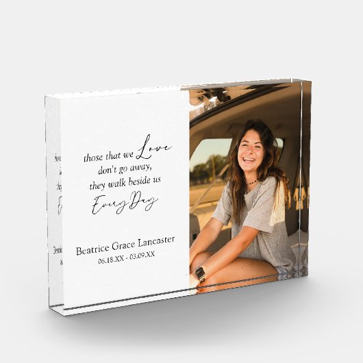 悔やみや弔慰死別モダン記念碑 フォトブロック (左)