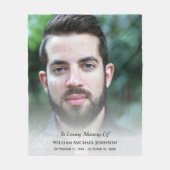 悔やみや弔慰死別葬記念カスタム写真 フリースブランケット (正面)