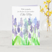 悔やみや弔慰母花の喪失名前をカスタムする カード (黄色い花)