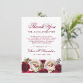 悔やみや弔慰水彩フローラブルゴーニュ葬儀 サンキューカード (スタンド正面)
