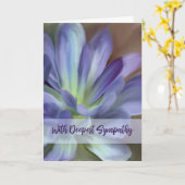 悔やみや弔慰水彩紫と青の大きな花 カード (黄色い花)