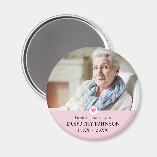 悔やみや弔慰永遠に私たちのハート写真 マグネット (正面/裏面)