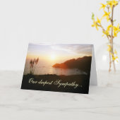 悔やみや弔慰海と夕日 カード (黄色い花)