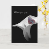 悔やみや弔慰用に百合の蝶 カード (黄色い花)