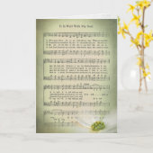 悔やみや弔慰用の花付き古い賛美歌 カード (黄色い花)
