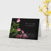 悔やみや弔慰用ピンクチューリップ反射 カード (黄色い花)