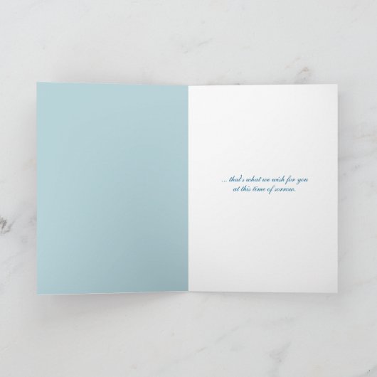 悔やみや弔慰用海の上に羽を浮かべる カード (内部)