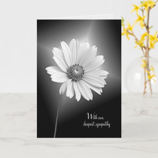 悔やみや弔慰白コスモスの花 カード (黄色い花)