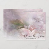 悔やみや弔慰白ピンクの花ありがとう |写真 サンキューカード (正面/裏面)