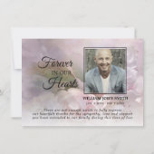 悔やみや弔慰白ピンクの花ありがとう |写真 サンキューカード (裏面)