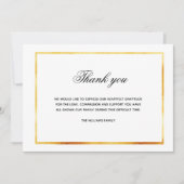 悔やみや弔慰白金ゴールド感謝していyou photo サンキューカード (正面)