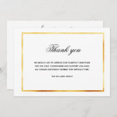 悔やみや弔慰白金ゴールド感謝していyou photo サンキューカード (正面/裏面)