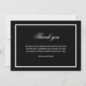 悔やみや弔慰白黒感謝していyou photo サンキューカード (正面)