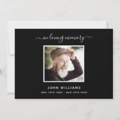 悔やみや弔慰白黒感謝していyou photo サンキューカード (裏面)