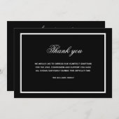 悔やみや弔慰白黒感謝していyou photo サンキューカード (正面/裏面)