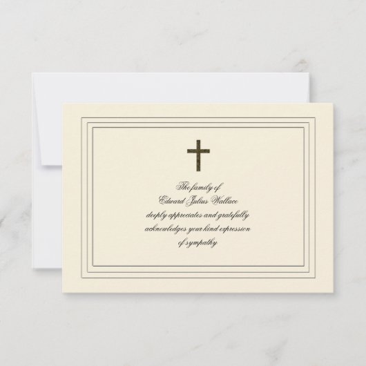 悔やみや弔慰確認カードクリームカラー カード (正面)