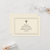 悔やみや弔慰確認カードクリームカラー カード (正面/裏面インサイチュ)