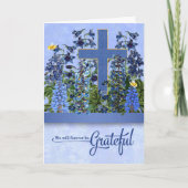 悔やみや弔慰私たちは永遠に感謝クロスありがとう カード (正面)