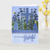 悔やみや弔慰私たちは永遠に感謝クロスありがとう カード (黄色い花)